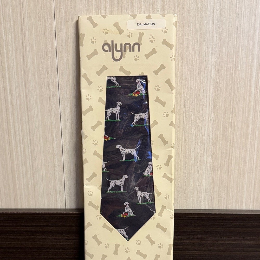 Alynn Dalmatian Patterned Tie - Navy